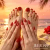 Zhengxiang Película de Esmalte de Uñas Rosa Cebolla Brillante Transfronteriza Pegatinas para Uñas 3D Juego Más Vendido Europeo y Americano Pegatinas para Arte de Uñas de Pies en la Playa