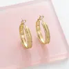 Aretes con un Patrón Pequeño de Diamantes, Diseño de Aro Ancho, Sensación de Alta Gama, Aretes de Aro Simples, Impresionantes Aretes de Aro, Aretes Estilo Festivo