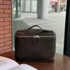 Bolsa de Maquiagem de Couro Genuíno com Padrão de Lagarto, Luxo Leve e de Alta Qualidade, Portátil para Viagem, Bolsa de Armazenamento de Couro Bovino de Primeira Camada, Bolsa de Higiene Pessoal de Grande Capacidade