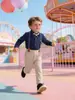 Conjunto Formal de Vestir para Niños Conjunto de Ropa Formal para Niño Camisa con Pajarita Tirantes Atuendo para Paje