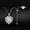 Amor Transfronteiriço Zircônia Sintética Conjunto de Duas Peças Doce Fresco Refinado Elegante Anel Colar r1707-x7181