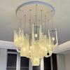 Lámpara de araña de cristal de nube de segunda mano estilo crema francés para sala de estar, lámpara simple moderna para comedor, iluminación lineal para barra de bar Fábrica