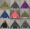 Sudadera con cremallera y camuflaje de tiburón Bape de moda para hombre y mujer, estilo pareja, cárdigan chaqueta con capucha holgado de forro polar puro de moda para hombre