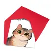 Conjunto de Cartão de Aniversário Pintado à Mão Gatinho Estilo Novo Transfronteiriço com Envelope para Enviar a Amigos e Melhores Amigas para Transmitir Desejos de Aniversário