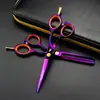 Tesoura de Cabeleireiro com Anel de Pato Colorido de 5,5 polegadas, Tesoura de Corte de Cabelo, Tesoura Reta, Tesoura de Franja, Tesoura Desbastadora