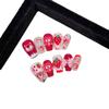 Rykarman Hand-Wearing A- Flowing Heart Strawberry Bear Cauchy Oil-flowing Sweetheart Strawberry Bear Nail Art Patch Terminado