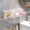 Caja de almacenamiento plegable para baño, sin perforaciones, con cabezal de algodón y cuerda para guardar lápiz labial