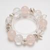 [Bebiendo Solo Bajo la Luna] Pulsera de Cristal Blanco Natural para Mujer, Pulsera Versátil Blanca Hielo Naranja Rosa al por Mayor
