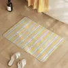 Alfombrilla de suelo de tierra de diatomeas a rayas estilo Ins para uso doméstico, alfombrilla de baño, alfombrilla antideslizante para pies, felpudo de entrada, disponible para venta al por mayor