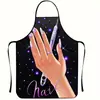 Delantal de Manicurista de Moda Transfronterizo para Salones de Uñas, Impreso en 3D, Anti-Manchas, Impermeable, Delantal Creativo y Original para el Hogar, Venta al por Mayor por Fabricante