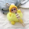 Chaveiro de bebê fofo de olhos grandes cachecol boneca elfo pelúcia novos óculos pingente de bolsa fofo presente para estudantes para meninas