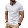 Camiseta de Manga Corta para Hombre Europea y Americana de Verano 2026, Camisa Polo Henley para Hombre Transfronteriza con Botón Cuello Redondo Top para Hombre