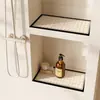 Alfombrilla de Drenaje para Nicho de Baño Simple Blanco y Negro, Alfombrilla Absorbente de Agua de Secado Rápido para Estante de Baño, Alfombrilla Absorbente de Agua para Encimera de Baño