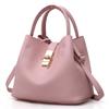 Bolso de Hombro con Costuras Bolso de Mujer PU Bolso Balde Bolso de Moda Europea y Americana para Mujer Cuero de Super Fibra Mano Hombro Bandolera
