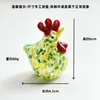 Zibo Pura Artesanía Creativa Lindo Animal Gallo Adornos Productos de Vidrio Pollo Gordo Dormitorio Decoraciones para el Hogar