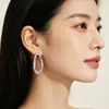 Pendientes de Acero Inoxidable con Forma Geométrica Ovalada Hueca Irregular Estilo Barroco Retro High-End Sencillos Tachuelas Venta al por Mayor