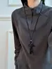 Camiseta LUUD com zíper parcial e gola alta em fleece escovado quentinho dupla face, moletom de manga comprida estilo urbano para o dia a dia