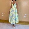2026 Verano Nuevo Moda Casual Europea y Americana para Mujer Vestido Versátil Estampado de Tirantes Largo
