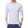 Suéter de cuello redondo de color sólido para hombre, otoño e invierno, marca de moda, estilo Hong Kong, ropa interior forrada de polar, camisa base de manga larga holgada, jersey, ropa superior