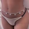 Joyería corporal de pedrería artificial europea y americana transfronteriza mariposa cadena de cinturón para mujer linda cadena para ombligo de mariposa cadena de cintura para bikini