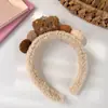 Diadema de oso fresa para Tiktok, diadema para lavarse la cara de celebridad de internet para mujer, otoño e invierno, diadema de felpa antideslizante para el pelo, pasador, tocado