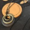 Nueva y simple cuerda de cera retro negra, anillo geométrico de madera creativo, collar, moda coreana, venta al por mayor de fábrica