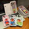 Capa de celular de tigre gordo com nariz vermelho para Apple 17 Pro Max, fofa para meninas, 16/15 transparente de desenho animado com grande janela de visualização