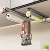 Suporte de Ganchos para Cozinha, Barra de Pendurar sem Furos, Gancho Sob o Armário, Suporte de Armazenamento Multifuncional para Espátulas e Colheres, Cabide de Armazenamento Doméstico