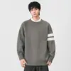 Suéter Enbu para Hombre Otoño e Invierno Casual Versátil Ropa de Punto Juvenil Suéter de Punto para Hombre Cuello Redondo Perezoso Suéter Cálido