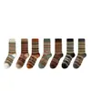 Calcetines para Mujer 2025 Nuevo Estilo Popular Doble Aguja Doble Bucle Estilo Étnico Calcetines Largos Calcetines de Media Pantorrilla para Mujer Calcetines de Algodón para Primavera y Otoño para Mujer