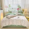 Frete Grátis Novo Algodão com Aloe Vera Conjunto de Cama de Quatro Peças 4 Peças Dormitório de Estudante Conjunto de Três Peças Algodão Lavado Algodão Lefu
