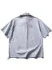 Nanxia Disguise 2026 Verano Nueva Camisa de Manga Corta con Parches de Doble Cuello para Hombre Camisa a Cuadros Retro Chaqueta Delgada