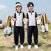 Roupas de jardim para creche roupas de primavera e outono estilo universitário lazer uniforme esportivo infantil terno terno de três peças para aluno do ensino fundamental