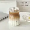 Copo de Vidro Listrado Vertical Único Vidro Transparente Resistente ao Calor de Alto Borossilicato Copo para Café Chá Leite