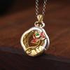 Rey del Ciervo Dorado Trazado de Plata Gotas Doradas de Aceite Flor de Loto Elegante Artístico Diseño Hueco Cadena para suéter de mujer colgante colgante