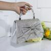Moda Europea y Americana Bolso de Cena con Lazo Grande Incrustado de Diamantes Bolso de Mano para Mujer Vestido para Toda Ocasión Bolso para Fiesta de Graduación Elegante Bolso de Cadena