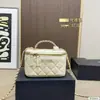 Bolsa para lonchera LP, bolso de piel de grano superior color caviar para mujer, bolso cruzado de patrón de diamante con eslabones de cadena, bolso de hombro cuadrado pequeño, estilo inspirado en Chanel