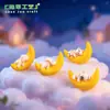Pingente de plástico para chaveiro lua cachorrinho dormindo coelho urso gatinho pingente de animal paisagem miniatura enfeite de artesanato