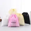Bolsas de tela no tejida con cordón para zapatos y juguetes, Bolsas de almacenamiento a prueba de polvo, Disponibles en stock, Se pueden imprimir con logotipo