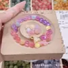 Caramelo Arcoíris Rosa Transmisión en Vivo de Douyin Popular Cambia de Color con Luz UV Ojo de Gato Colorido Resina Cuentas Sueltas Pulsera DIY