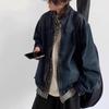 Chaqueta de Mezclilla Vintage para Hombre, Primavera y Otoño, Holgada Casual Versátil Retro Americano Moderna Elegante Cárdigan Abrigo