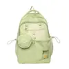 Mochila soft girl muito estilosa, mini bolsa mini ins, conjunto de mochila de duas peças para estudantes universitárias para passeios de primavera