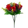 Flores Artificiales al por Mayor del Fabricante, Ramo de Rosas con 6 Cabezas de Capullo de Primavera, Flores Artificiales para Bodas, Ramos de Decoración para el Hogar