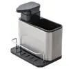 Suporte de hashi de aço inoxidável transfronteiriço, gaiola de hashi compartmentalizada para cozinha, porta-hashi multifuncional, porta-talheres com drenagem, suporte dois em um