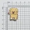 Acrílico Desenho Animado Fofo Cachorro Cor Branca e Café Acessório DIY Patches Insígnias Broches Infantis Venda por Atacado