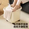 Tina de Baño de Pies con Rodillos para el Hogar Elevada Profundizada Hasta la Pantorrilla Conservación del Calor Masaje Tina para Remojo de Pies Cuidado de la Salud Invernal Tina de Baño de Pies con Ruedas