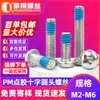 Acero Inoxidable 304 Cabeza Redonda Cruz Tornillo Dosificador Pm Antiaflojamiento Anticaída Pegamento Azul Perno de Cabeza Panorámica M2M3M4M5