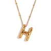 Collar Popular de Nicho Lindo Europeo y Americano Acero Inoxidable Chapado en Oro de 18K Collar con Colgante de Letra Globo de Fiesta para Mujer