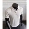 Camisa Polo de Verano Nueva de Alta Elasticidad Estilo Old Money Cuadros Solapa Manga Corta para Hombre Casual Verano Holgada Talla Grande Camiseta de Manga Corta