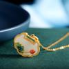 Colgante de jade blanco Ruyi de Hetian Jade, collar de mujer de estilo antiguo de moda chapado en plata s925